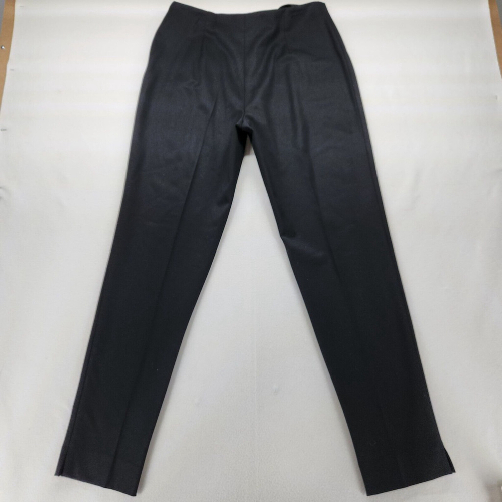 Maria Luisa Biella Collezioni Women Luxury Pants 46 Wool Black Italy US 10 - Picture 2 of 12